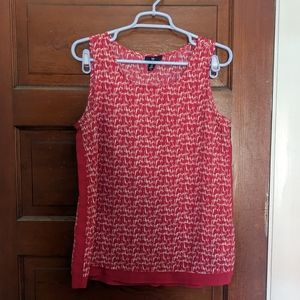 Gap Women's Sleeveless Blouse, Size M, pink and white